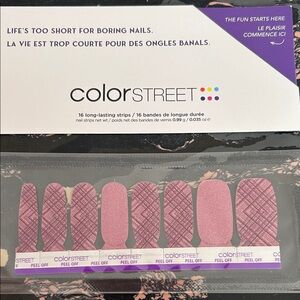 Color Street Nail Strips Dusty Mauve w/Purple Plaid Pattern- Corporate Check